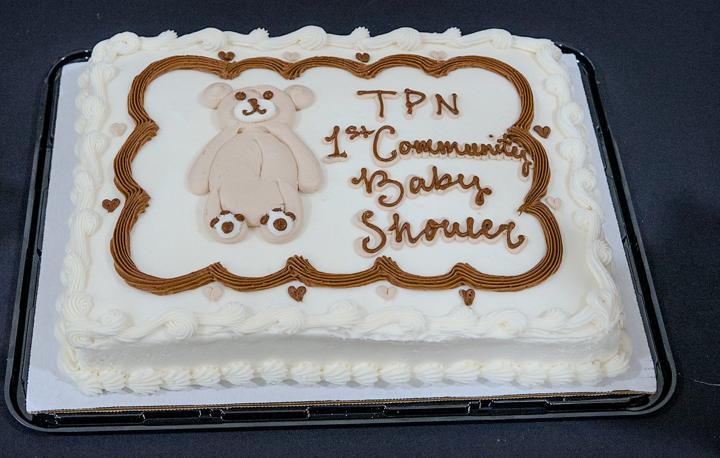 The cake for TPN's first Community Baby Shower